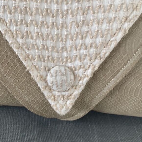 Custom-Made High End Faux Leather & Fabric Accent Pillow (1) - Picture 3 of 5